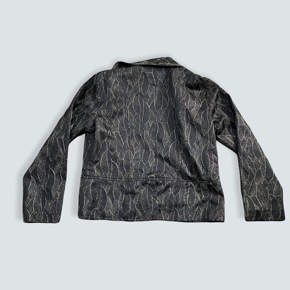 Chico's Metallic Leaf‎ Lined Blazer size 1 Preowned No Button Great Condition - Picture 11 of 12